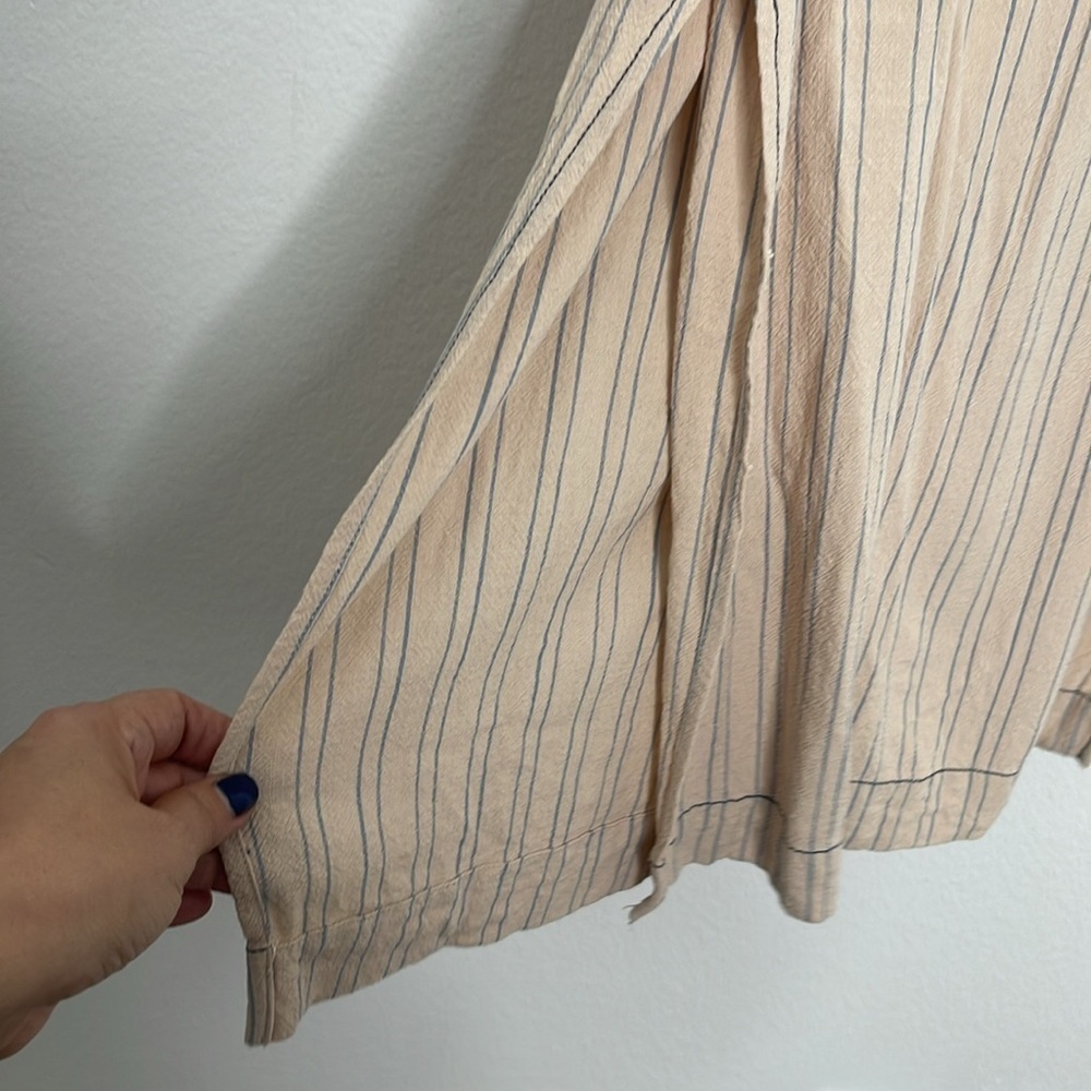 Free People Cream Striped Midi Shirtdress with Belt - Picture 6 of 7